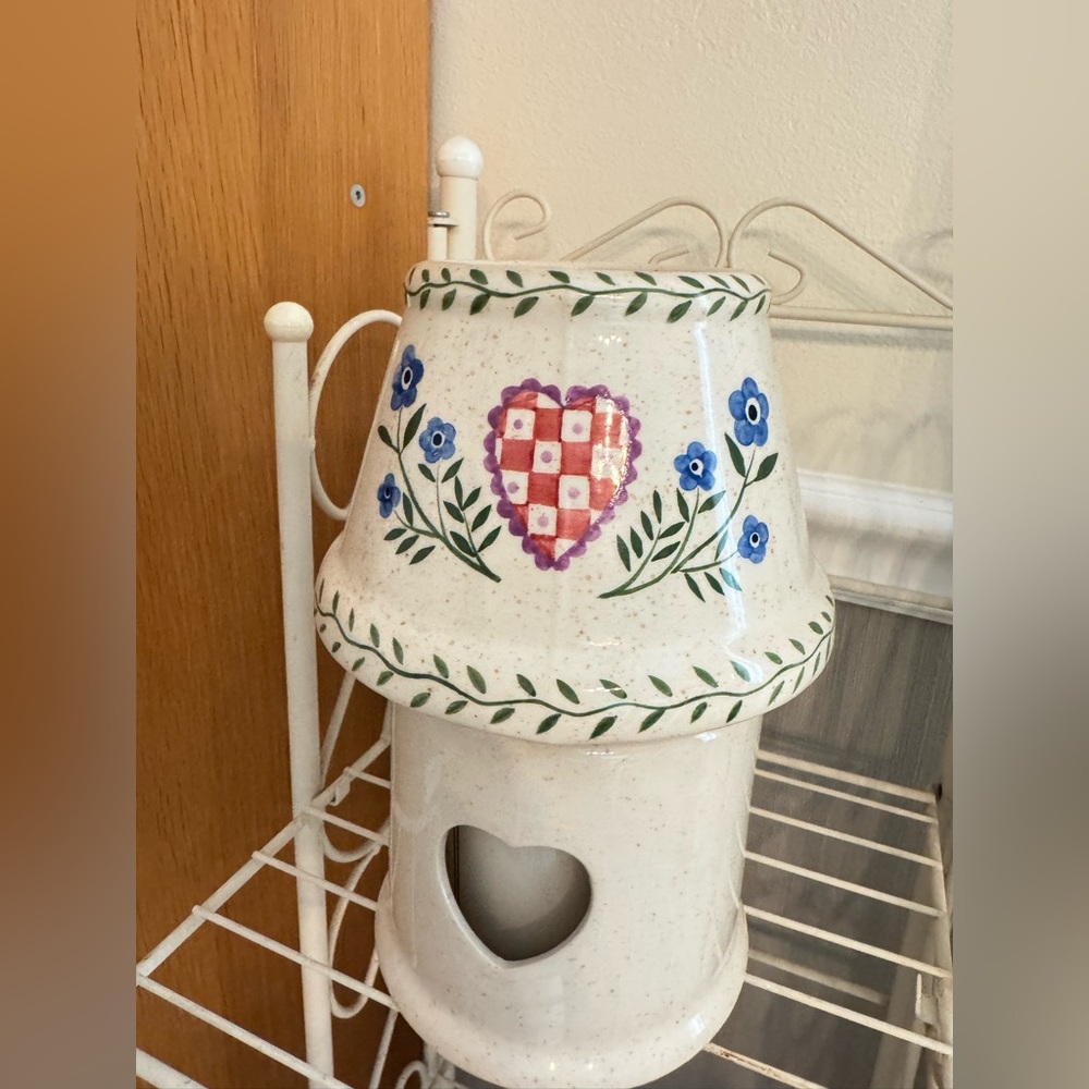 Country cottagecore ceramic candle jar